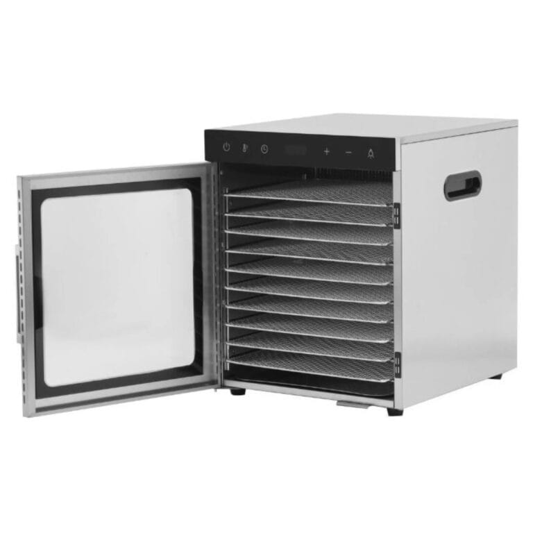 Deshidrator alimentar din inox - 10 tăvi (800W / 30–90°C)