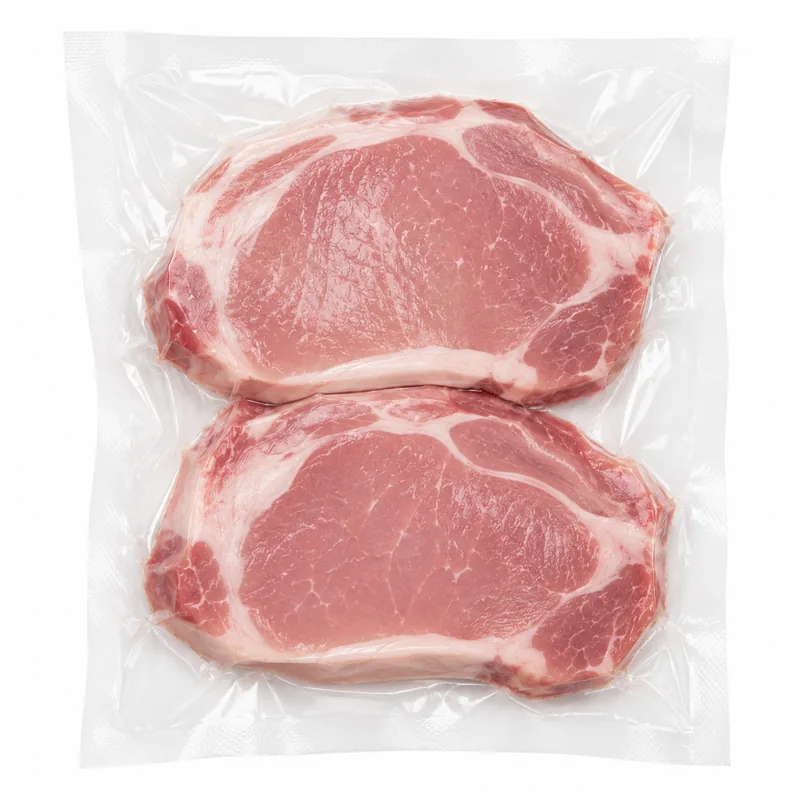 Pièces of porc emballées sous vacuum en măcelărie